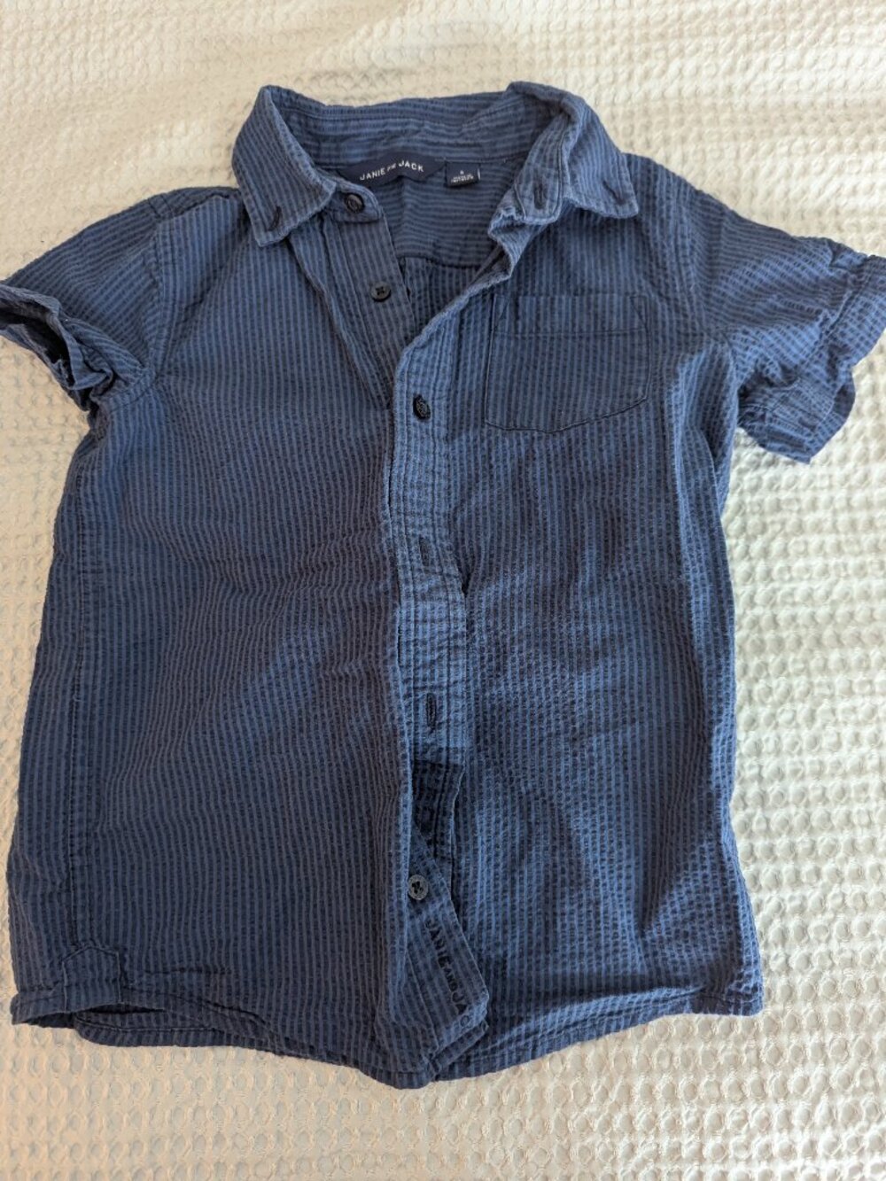 Janie and Jack Short-Sleeved Button Up - 6